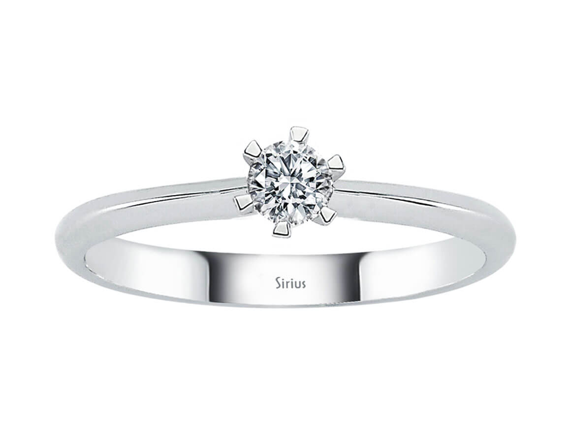 E Farbe 0,12 Carat Diamant Solitär Ring - handgefertigter Diamantschmuck aus Feingold | Sirius Diamant