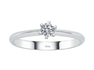 E Color 0.12 Carat Diamond Solitaire Ring