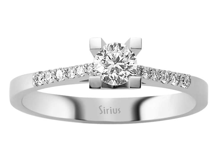 0,43 Gesamntkarat Diamant Solitär Ring - handgefertigter Diamantschmuck aus Feingold | Sirius Diamant
