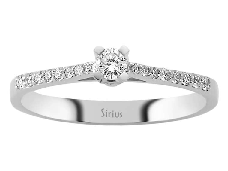 Insgesamt 0,26 Karat Diamant Solitär Ring - handgefertigter Diamantschmuck aus Feingold | Sirius Diamant
