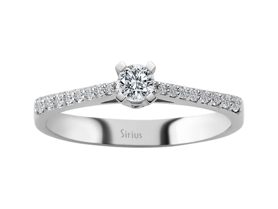 0,32 Gesamntkarat Diamant Solitär Ring in 18 K - handgefertigter Diamantschmuck aus Feingold | Sirius Diamant