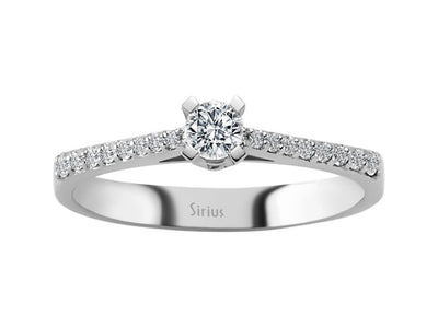0.32 total carat diamond solitaire ring in 18 K