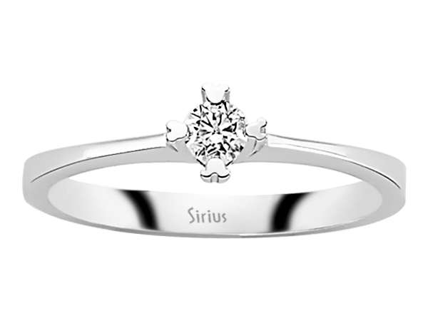 G Farbe 0,14 Karat Diamant Solitär Ring in 14K Weißgold - handgefertigter Diamantschmuck aus Feingold | Sirius Diamant