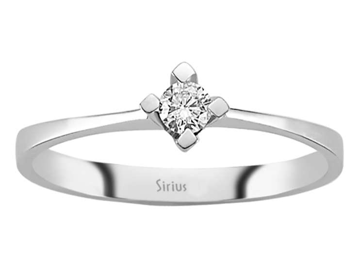 0,12 Karat Diamant Solitär Ring - handgefertigter Diamantschmuck aus Feingold | Sirius Diamant