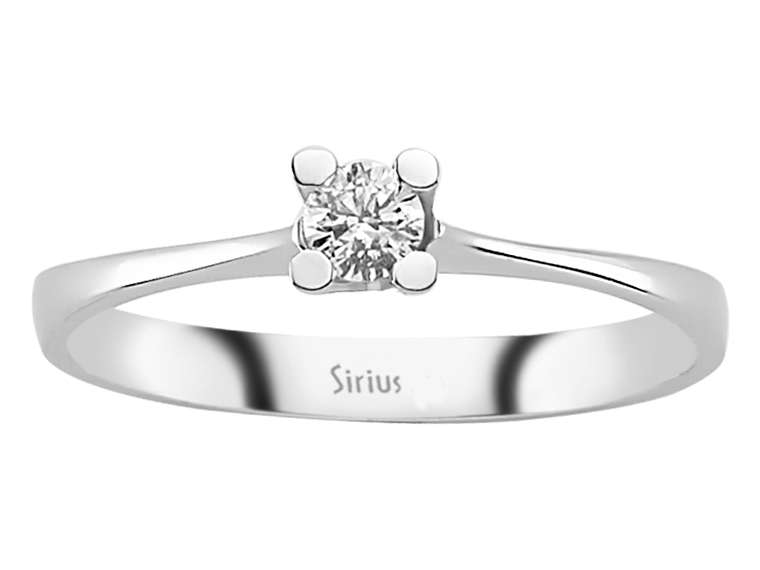 0,13 Carat Diamant Solitär Ring - handgefertigter Diamantschmuck aus Feingold | Sirius Diamant