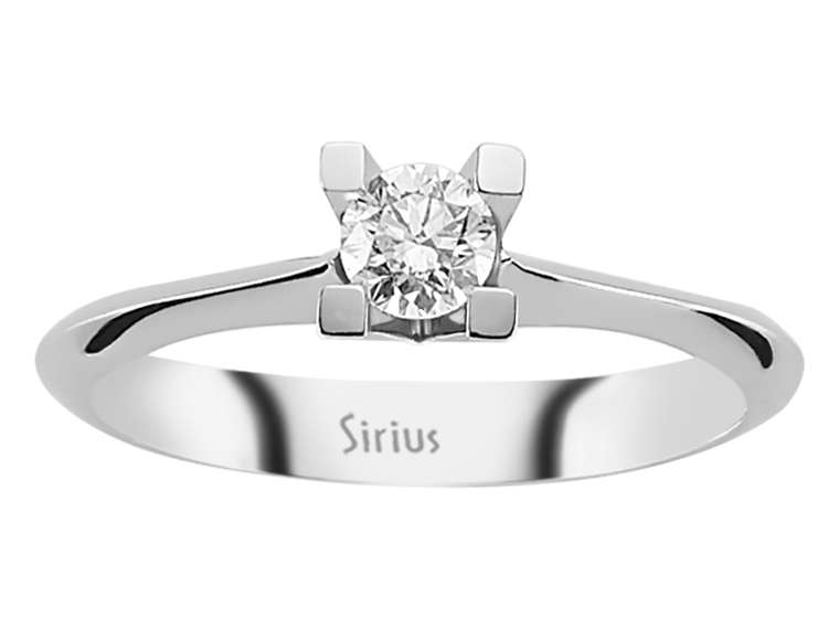0,31 Karat Diamant Solitär Ring in 585er 14 K Weißgold - handgefertigter Diamantschmuck aus Feingold | Sirius Diamant