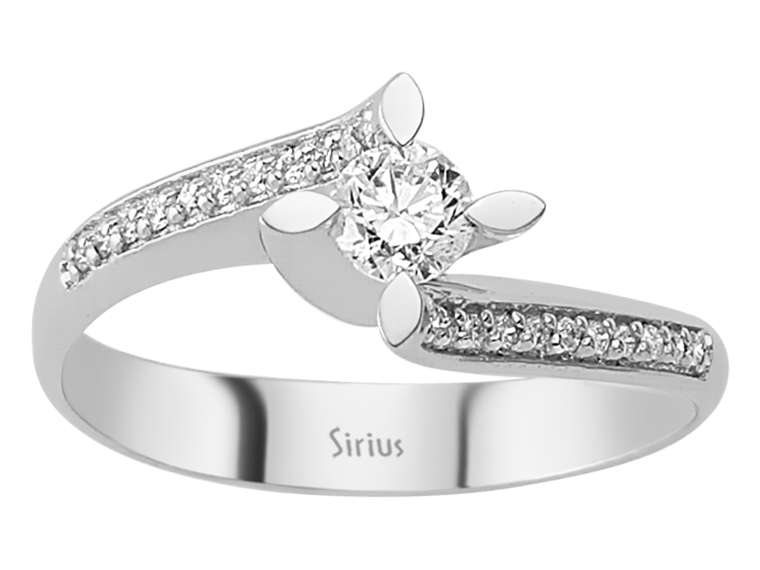 insgesamt 0,37 Karat Diamant Solitär Ring - handgefertigter Diamantschmuck aus Feingold | Sirius Diamant