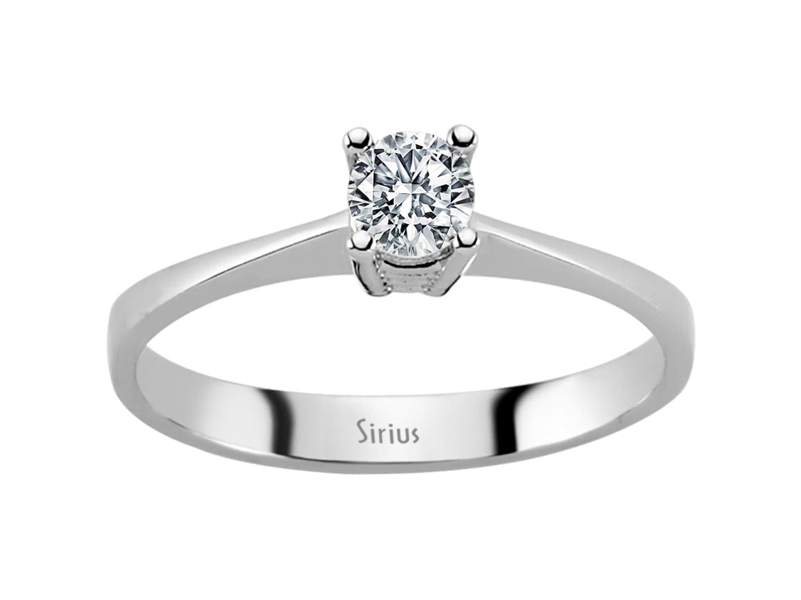 0,29 Karat Diamant Solitär Ring in 18 K - handgefertigter Diamantschmuck aus Feingold | Sirius Diamant
