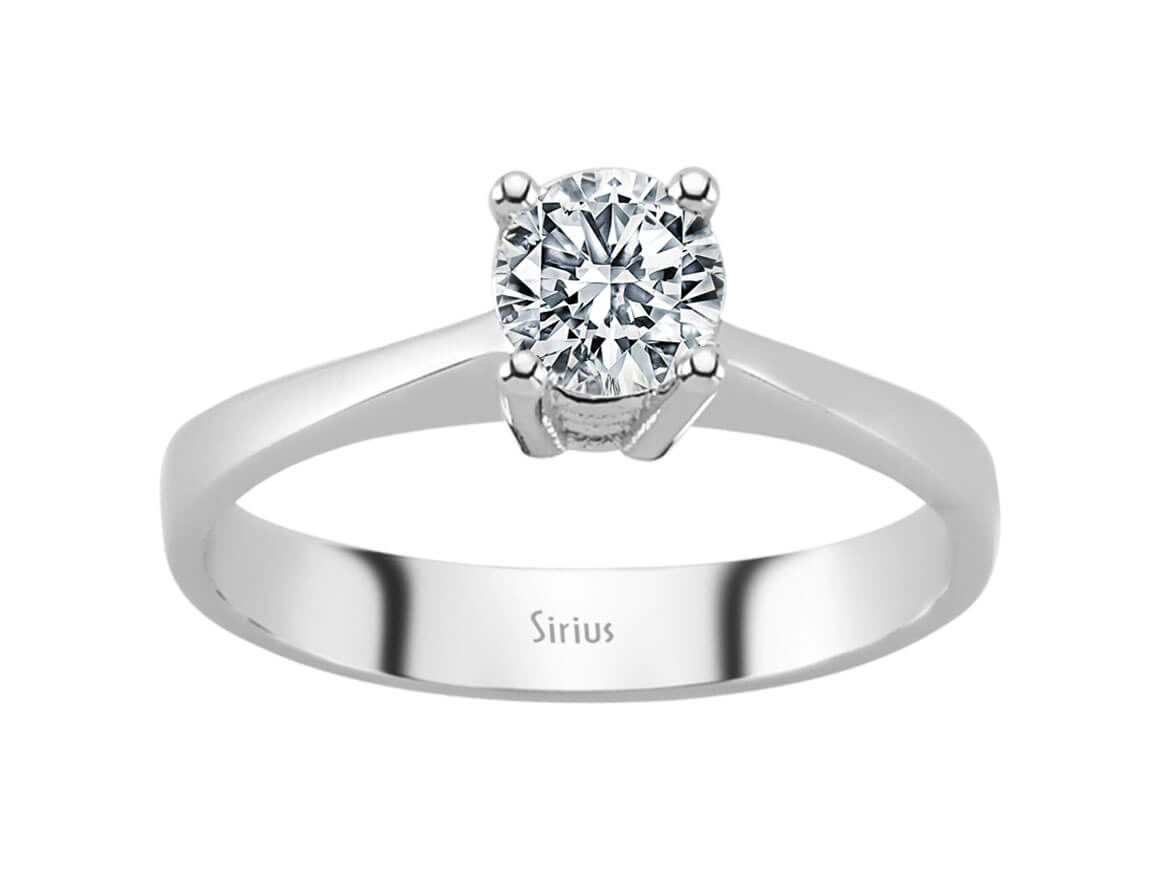 0.53 carat diamond solitaire ring in 18 K