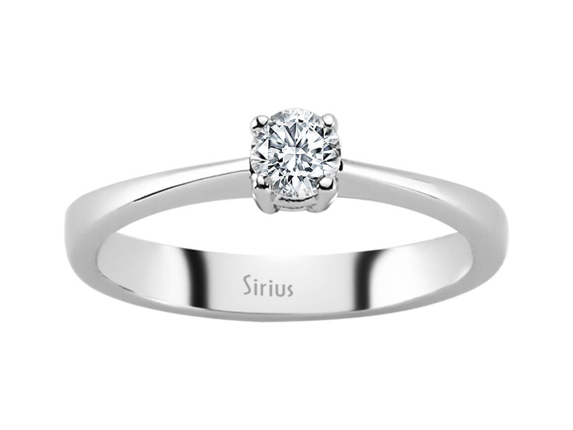 0,28 Karat Diamant Solitär Ring in 18 K - handgefertigter Diamantschmuck aus Feingold | Sirius Diamant