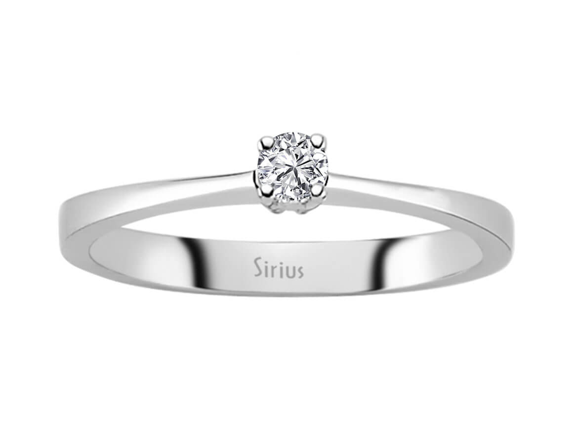 0,11 Karat Diamant Solitär Ring - handgefertigter Diamantschmuck aus Feingold | Sirius Diamant