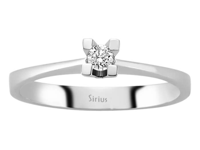 0,08 Karat Diamant Solitär Ring - handgefertigter Diamantschmuck aus Feingold | Sirius Diamant