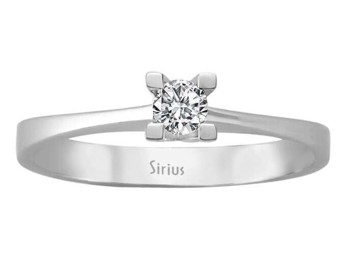 0.15 carat diamond solitaire ring in 18 K