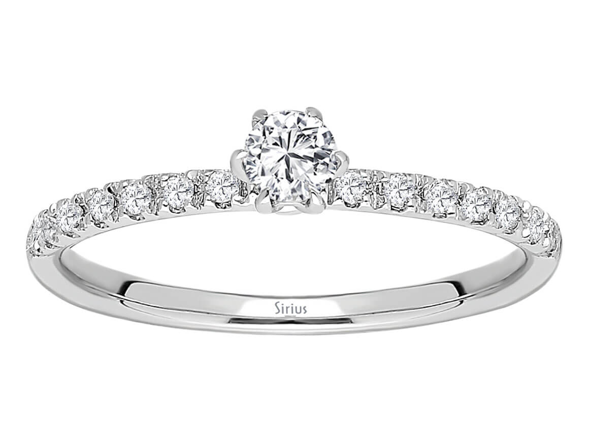 0,30 ct. Diamant Solitär Pave Ring - 585er Gold - handgefertigter Diamantschmuck aus Feingold | Sirius Diamant