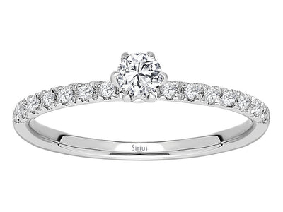 0.30 ct. Diamond Solitaire Pave Ring - 14k Gold