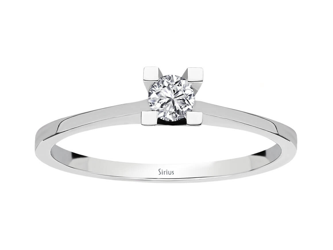 0,10 Karat Diamant Solitär Ring - handgefertigter Diamantschmuck aus Feingold | Sirius Diamant