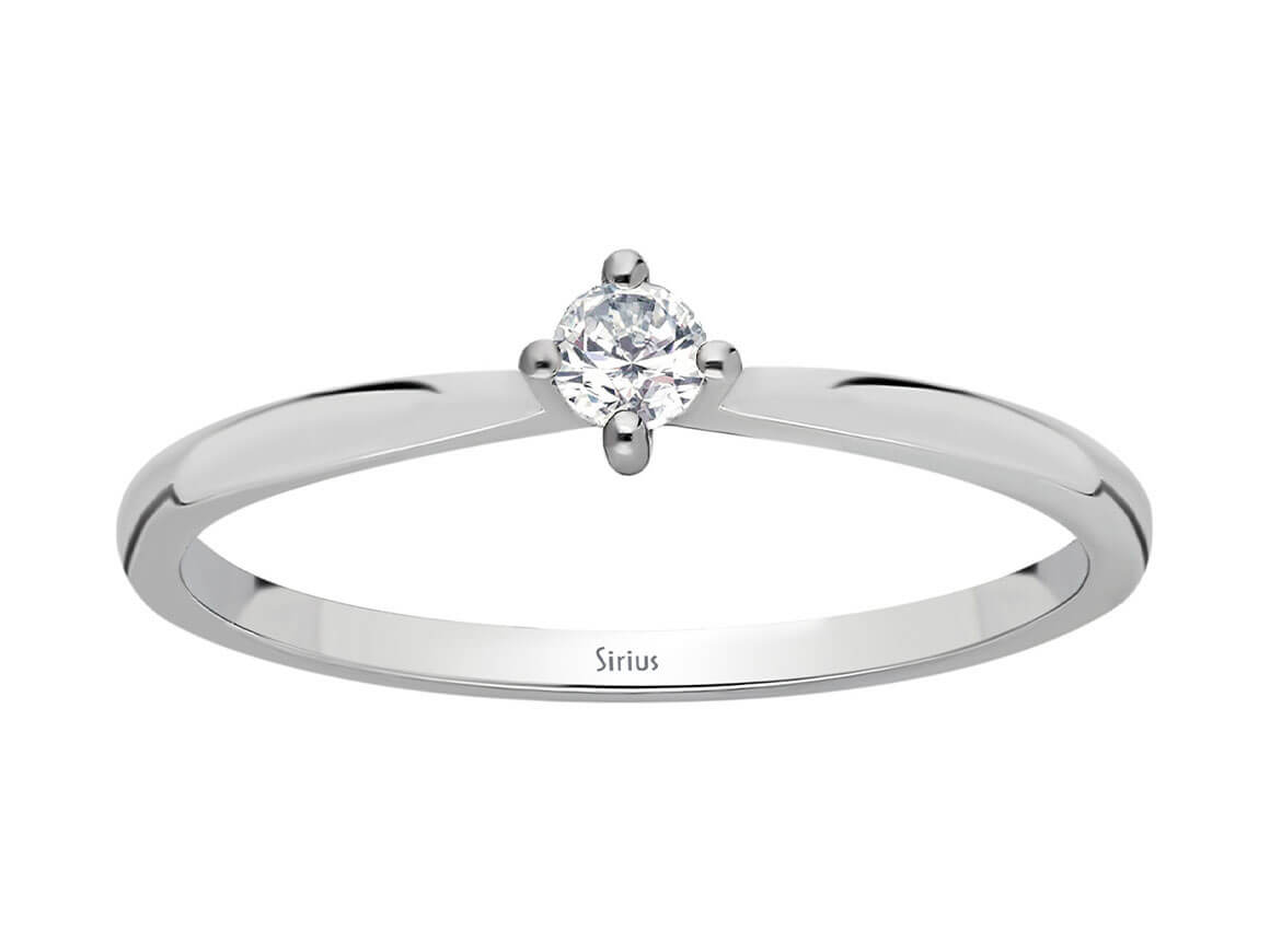 0,10 Karat Diamant Solitaire Ring - handgefertigter Diamantschmuck aus Feingold | Sirius Diamant