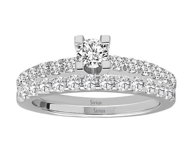 Total 1.01 carat diamond solitaire ring and alliance