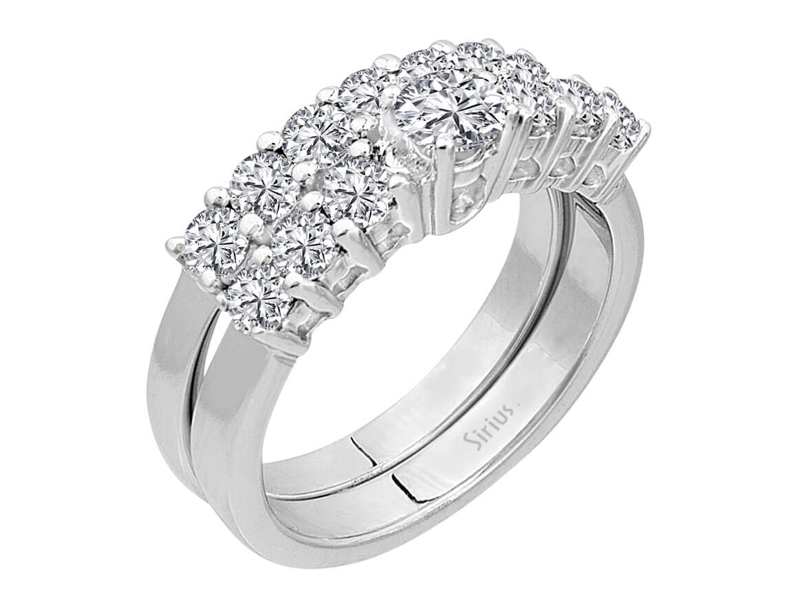 Insgesamt 1,56 Karat Diamant Solitär Ring und Allianz - handgefertigter Diamantschmuck aus Feingold | Sirius Diamant