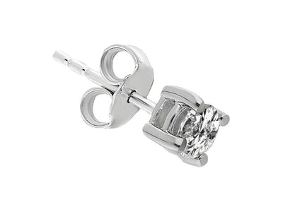 E color 0.17 carat diamond solitaire men's stud earrings in 585 14 carat white gold