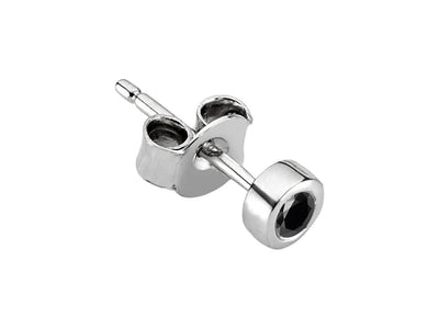 0.06 Carat Black Diamond Solitaire Stud Earrings in 14 K White Gold