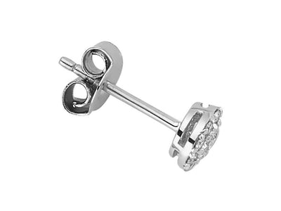 0.20 carat diamond men's earring in 585 14 carat white gold