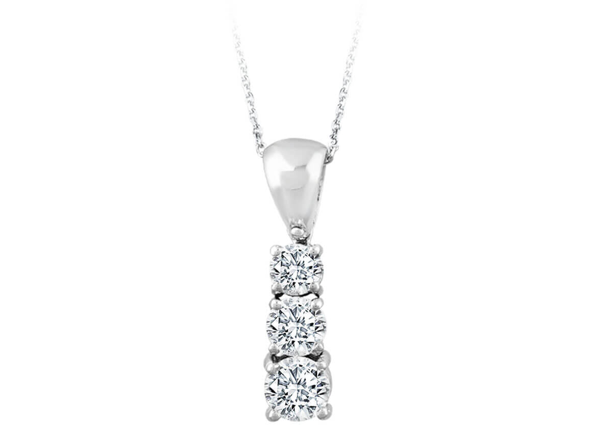 0,92 Karat Diamant Tria Collier in 585er 14 K Weißgold - handgefertigter Diamantschmuck aus Feingold | Sirius Diamant
