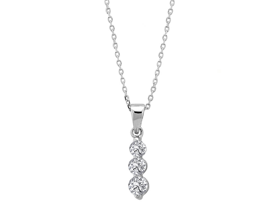 0,26 Karat Diamant Tria Collier - handgefertigter Diamantschmuck aus Feingold | Sirius Diamant