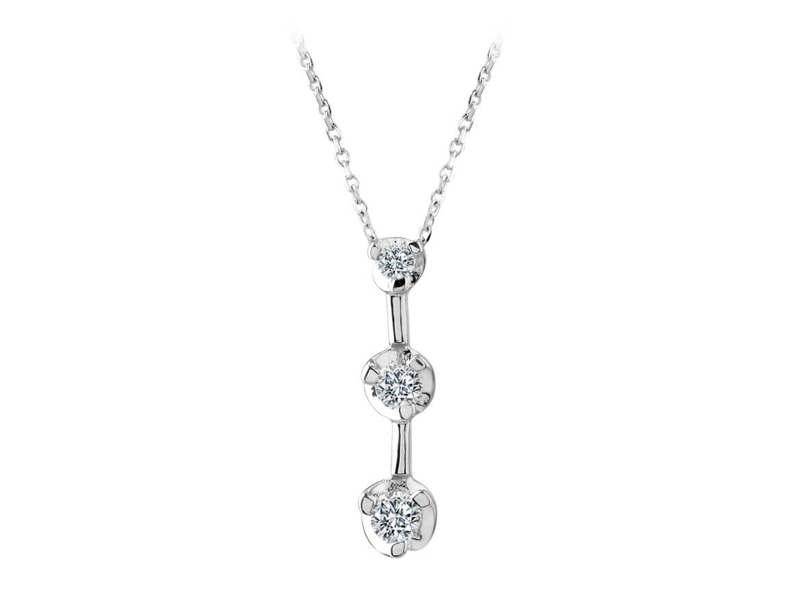 0,30 Karat Diamant Tria Collier - handgefertigter Diamantschmuck aus Feingold | Sirius Diamant