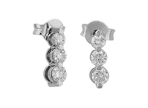0.53 carat diamond tria earrings