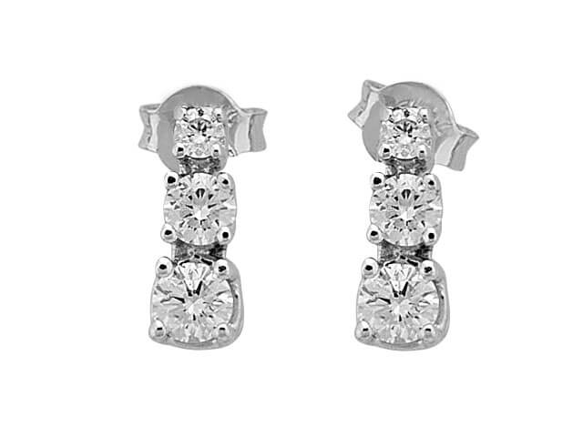 0,93 Karat Diamant Tria Ohrringe - handgefertigter Diamantschmuck aus Feingold | Sirius Diamant
