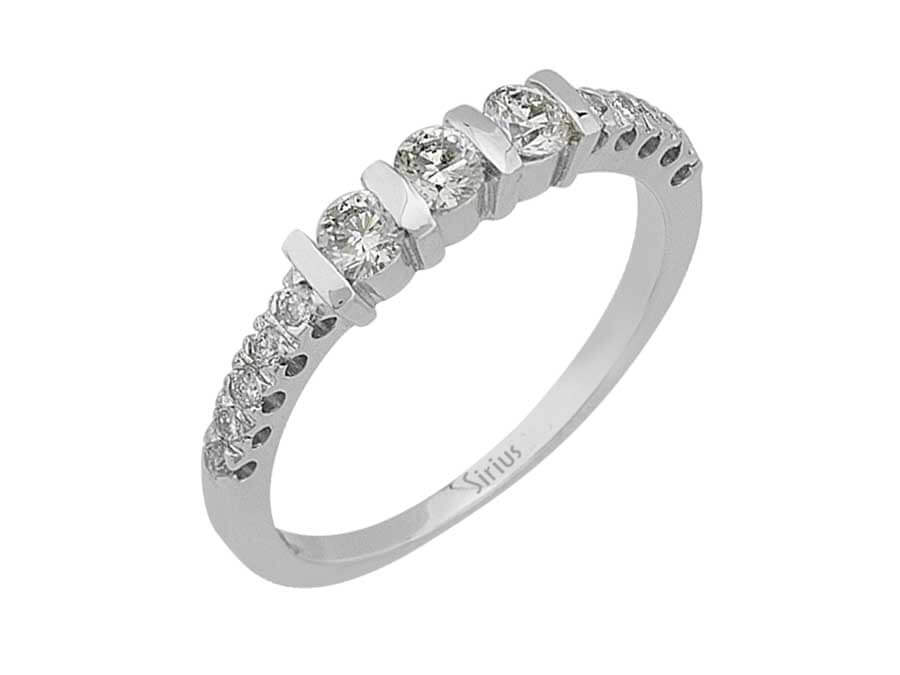 Insgesamt 0,45 Karat Diamant Tria Ring - handgefertigter Diamantschmuck aus Feingold | Sirius Diamant