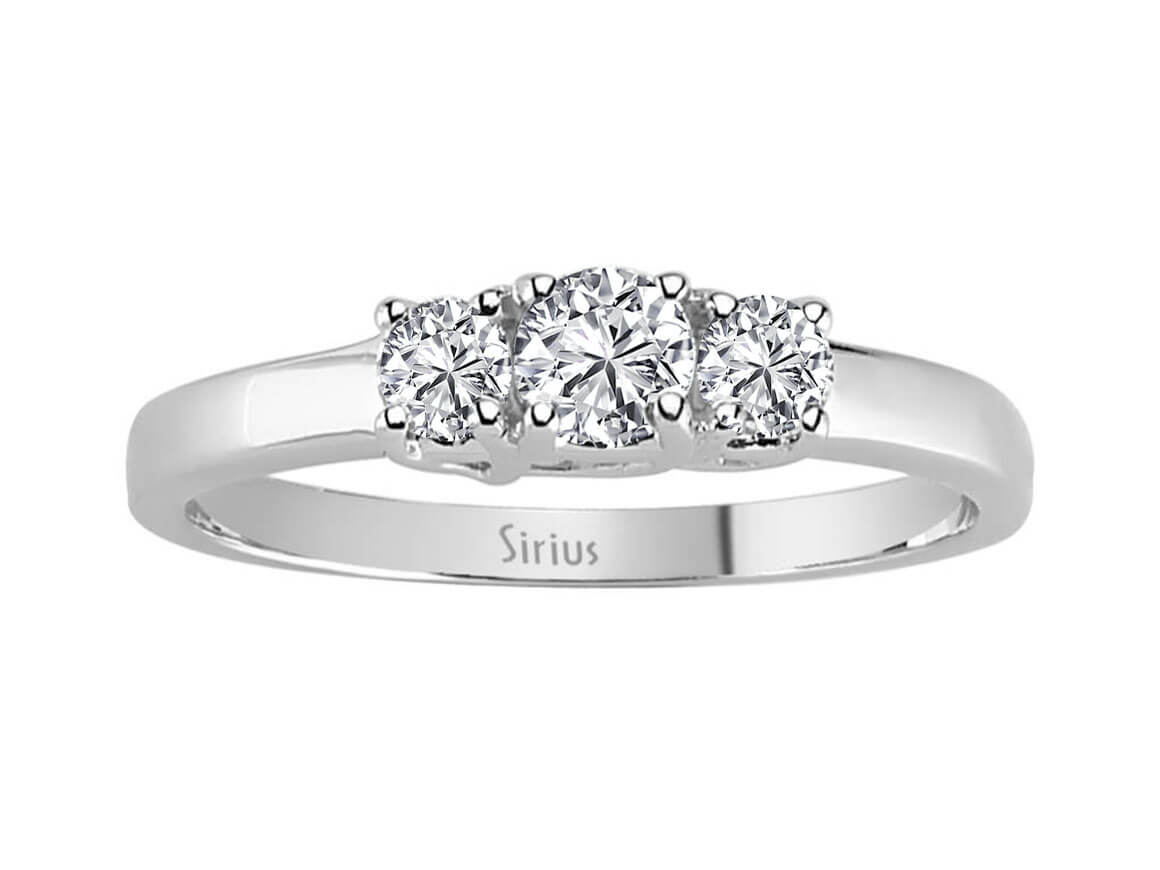 0,38 Karat Diamant Tria Ring - handgefertigter Diamantschmuck aus Feingold | Sirius Diamant