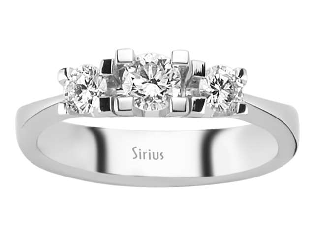 0,61 Karat Diamant Tria Ring - handgefertigter Diamantschmuck aus Feingold | Sirius Diamant