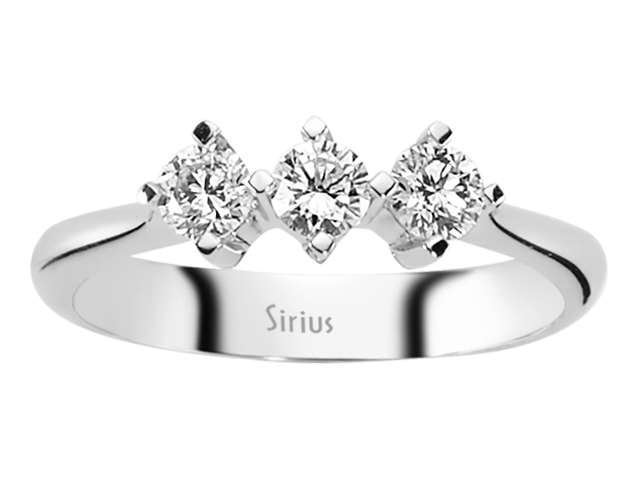 0,53 Karat Diamant Tria Ring - handgefertigter Diamantschmuck aus Feingold | Sirius Diamant