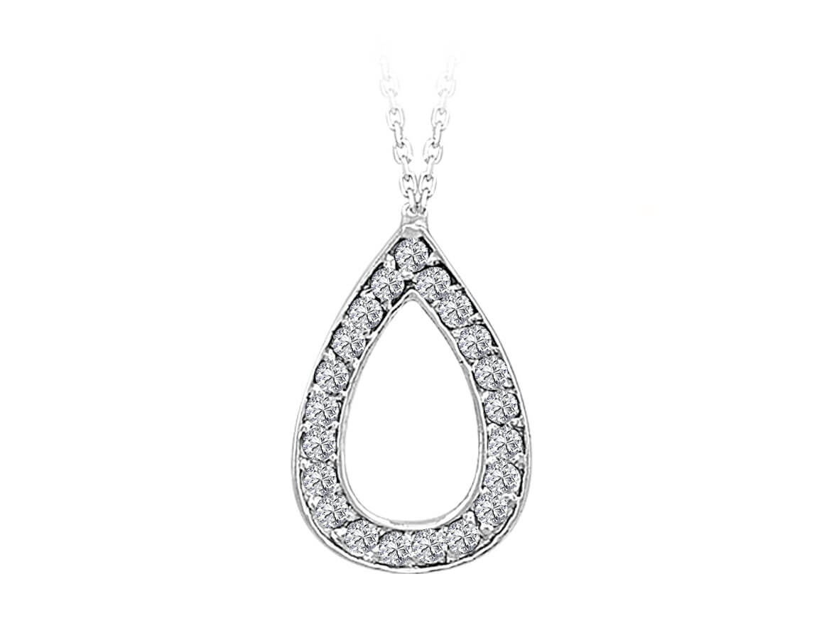 Diamant Tropfen Collier - handgefertigter Diamantschmuck aus Feingold | Sirius Diamant