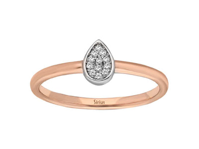 Total 0.10 carat drop diamond ring