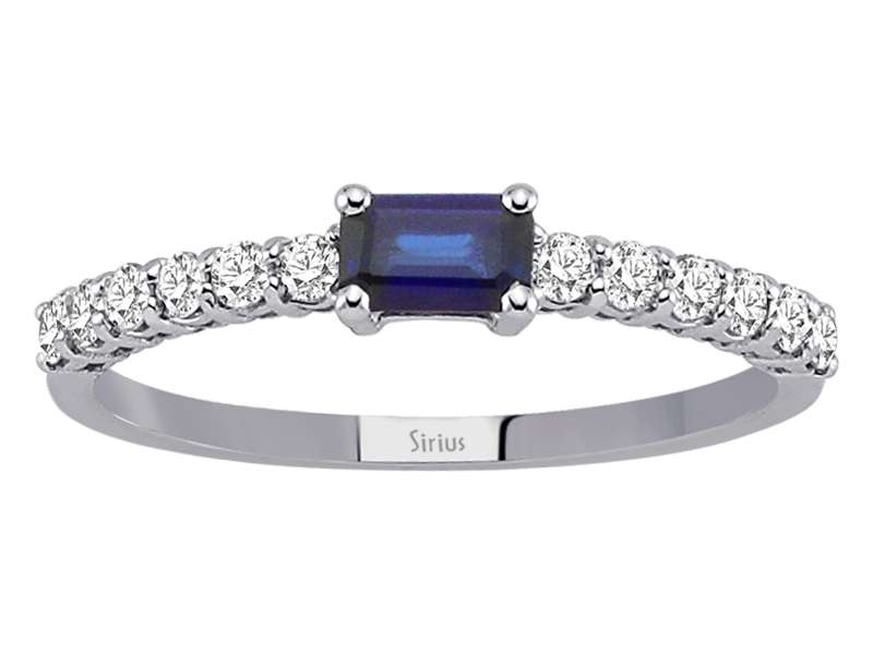 Diamant und Baguette Saphir Ring - handgefertigter Diamantschmuck aus Feingold | Sirius Diamant