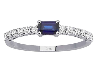 Diamond and Baguette Sapphire Ring