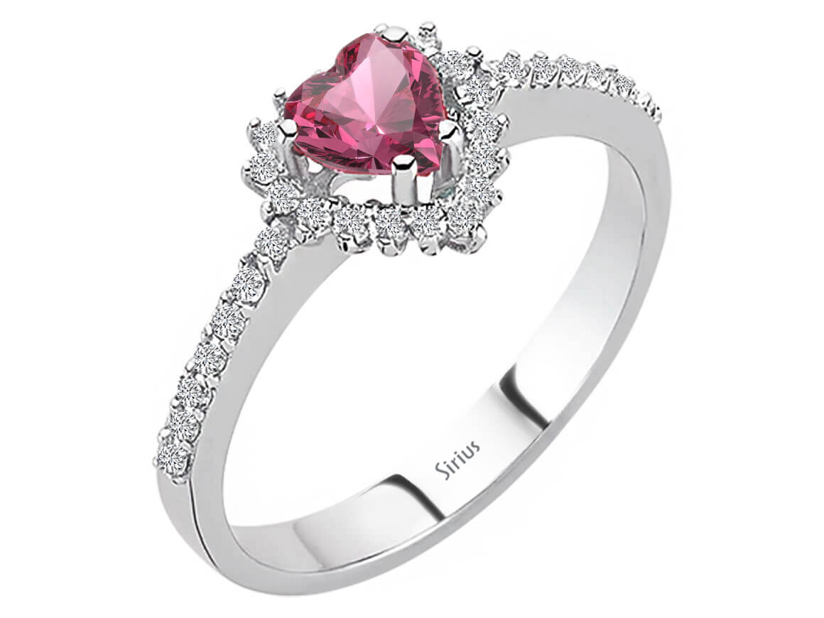 Diamond and Heart Cut Tourmaline Ring
