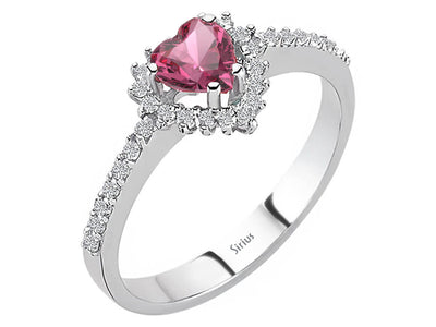 Diamond and Heart Cut Tourmaline Ring