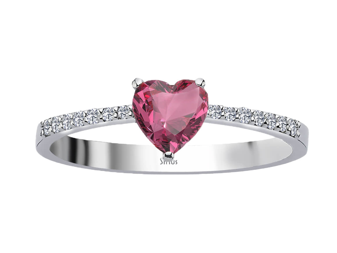 Diamond and Heart Cut Tourmaline Ring