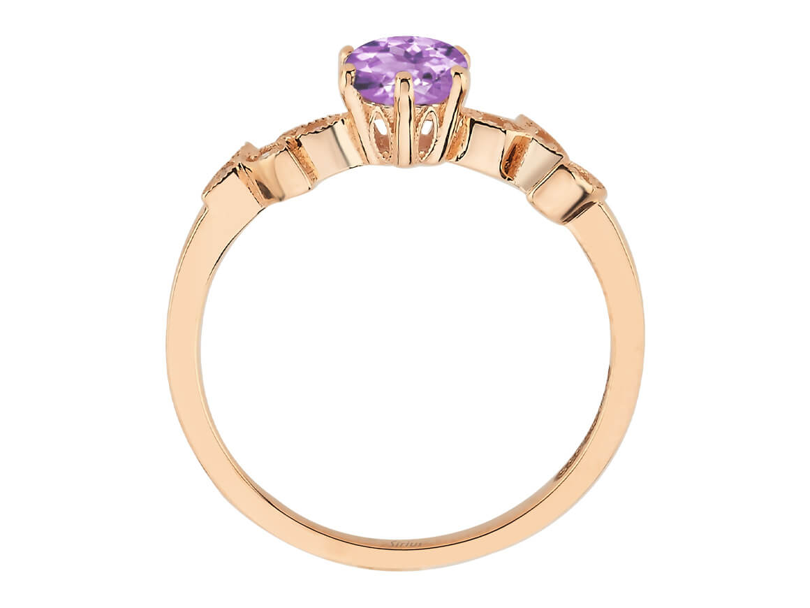 Diamond ring with amethyst