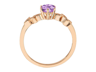 Diamond ring with amethyst
