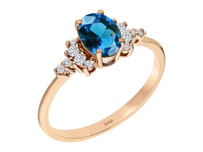 Diamond and London Blue Topaz Ilaida Ring