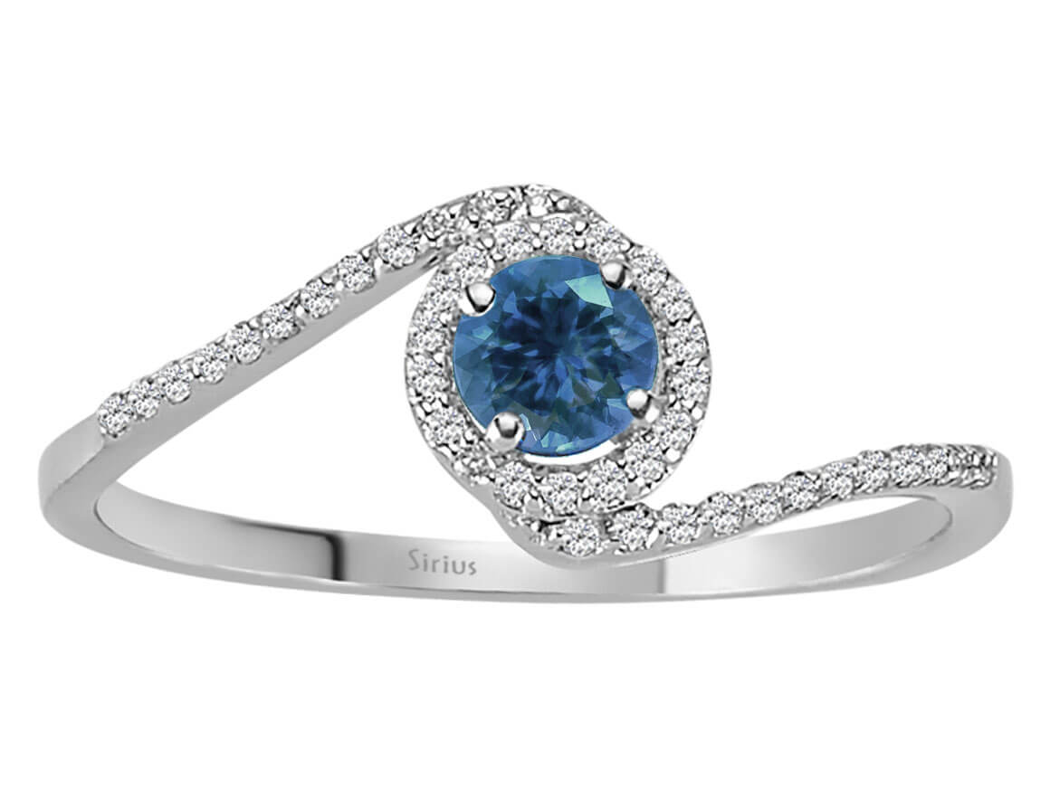 Diamant und London Blauer Topas Ring - handgefertigter Diamantschmuck aus Feingold | Sirius Diamant