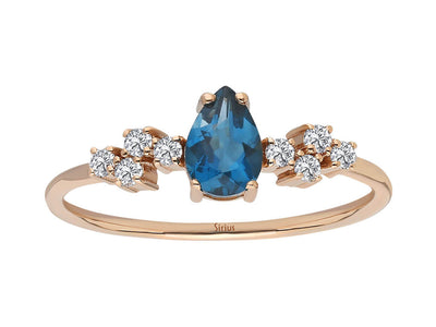 Diamond and London Blue Topaz Ring