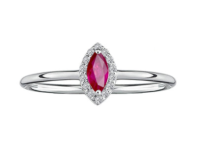 Diamond and Marquise Cut Pink Tourmaline Ring