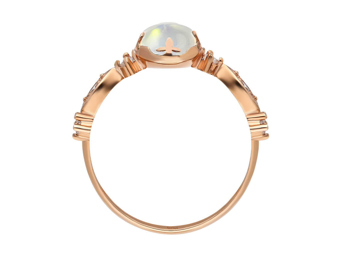 Diamond and Moonstone Selene Ring