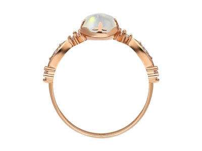 Diamond and Moonstone Selene Ring
